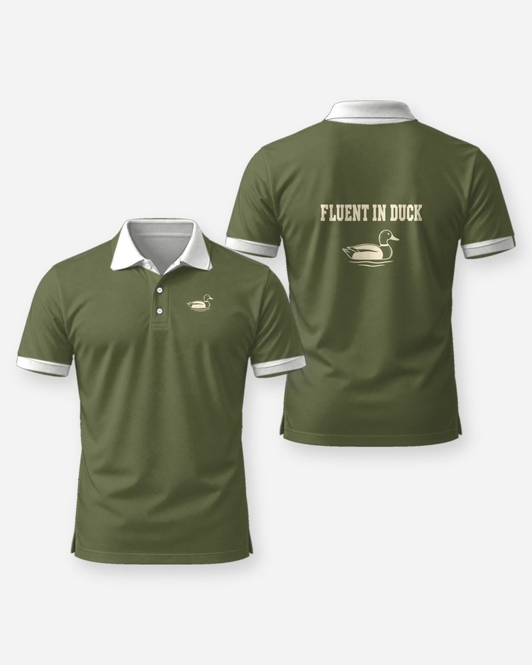 Fluent In Duck Mallard Decoy Duck Hunting T-Shirt - Polo