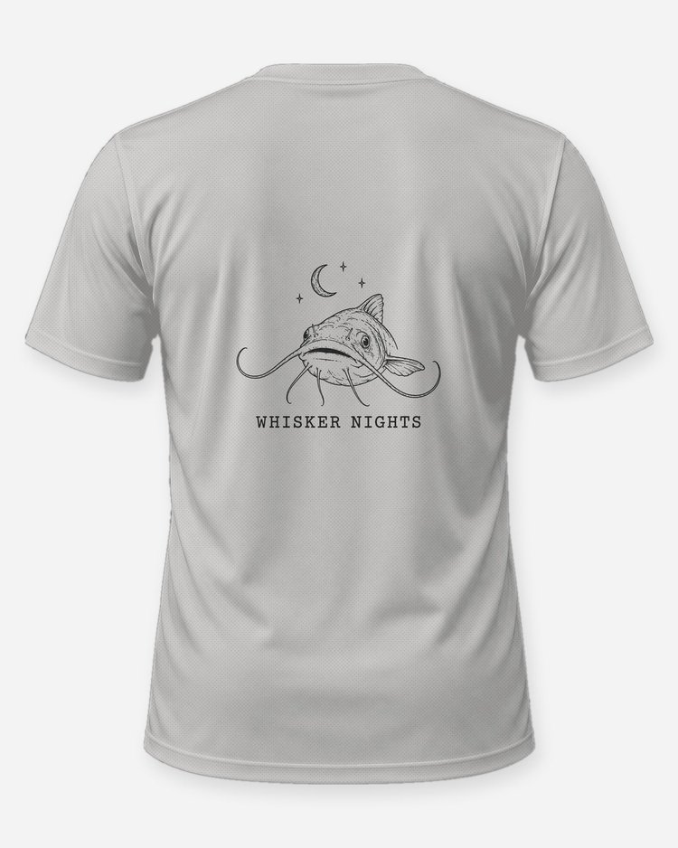 Whisker Nights Channel Catfish Night Fishing T-Shirt - back