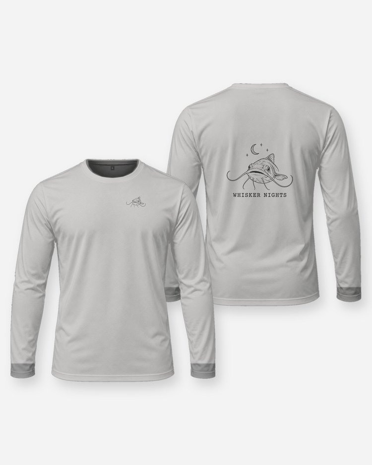 Whisker Nights Channel Catfish Night Fishing T-Shirt - Long Sleeve