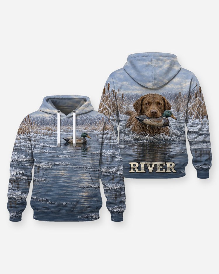 Custom Dog Name Chesapeake Bay Retriever Duck Hunting Shirt - Hoodie