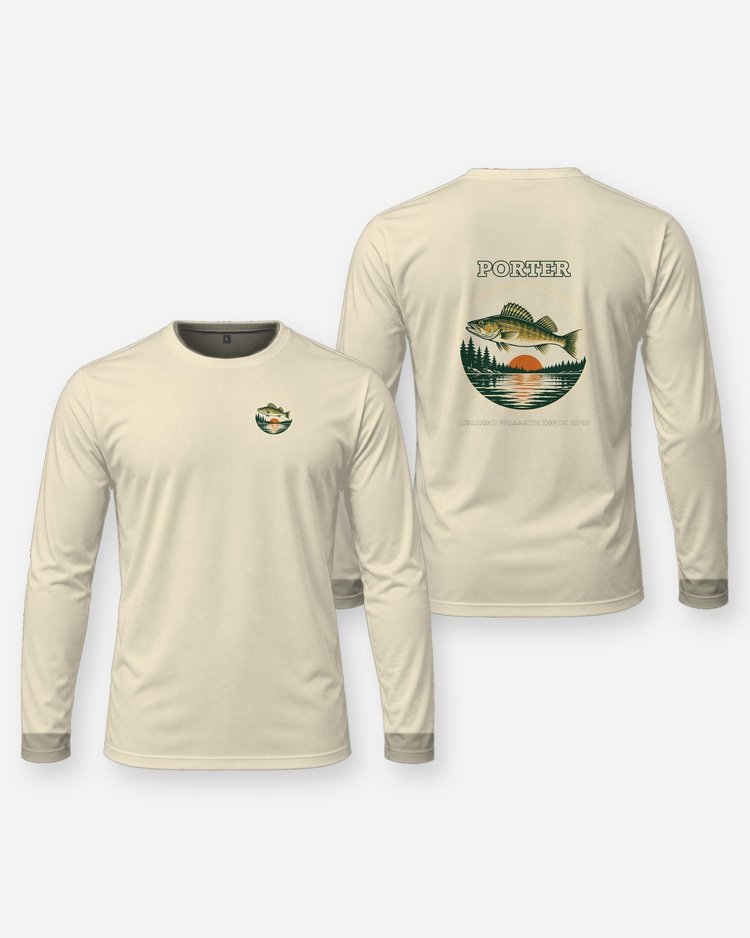 Custom Name Chasing Walleye Since Year Badge T-Shirt - Long Sleeve