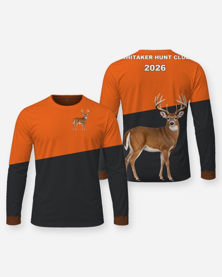 Custom Hunt Club Name Year Whitetail Deer Camp Shirt - Long Sleeve