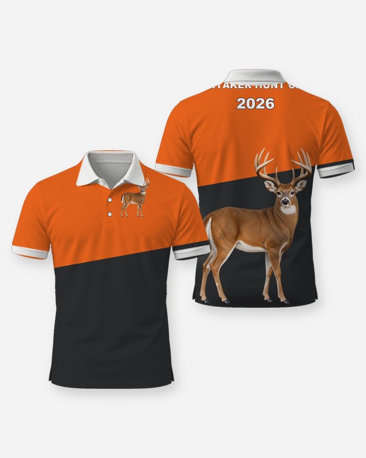 Custom Hunt Club Name Year Whitetail Deer Camp Shirt - Polo
