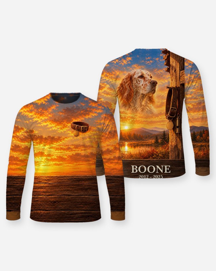 Bird Dog Memorial English Setter Custom Dog Name Shirt - Long Sleeve