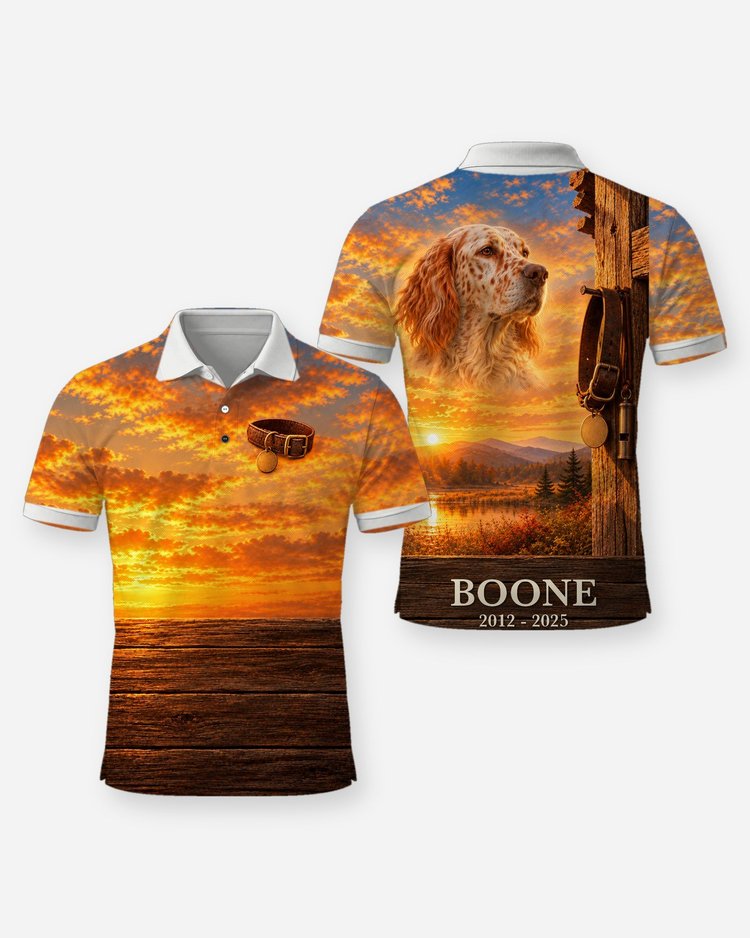 Bird Dog Memorial English Setter Custom Dog Name Shirt - Polo