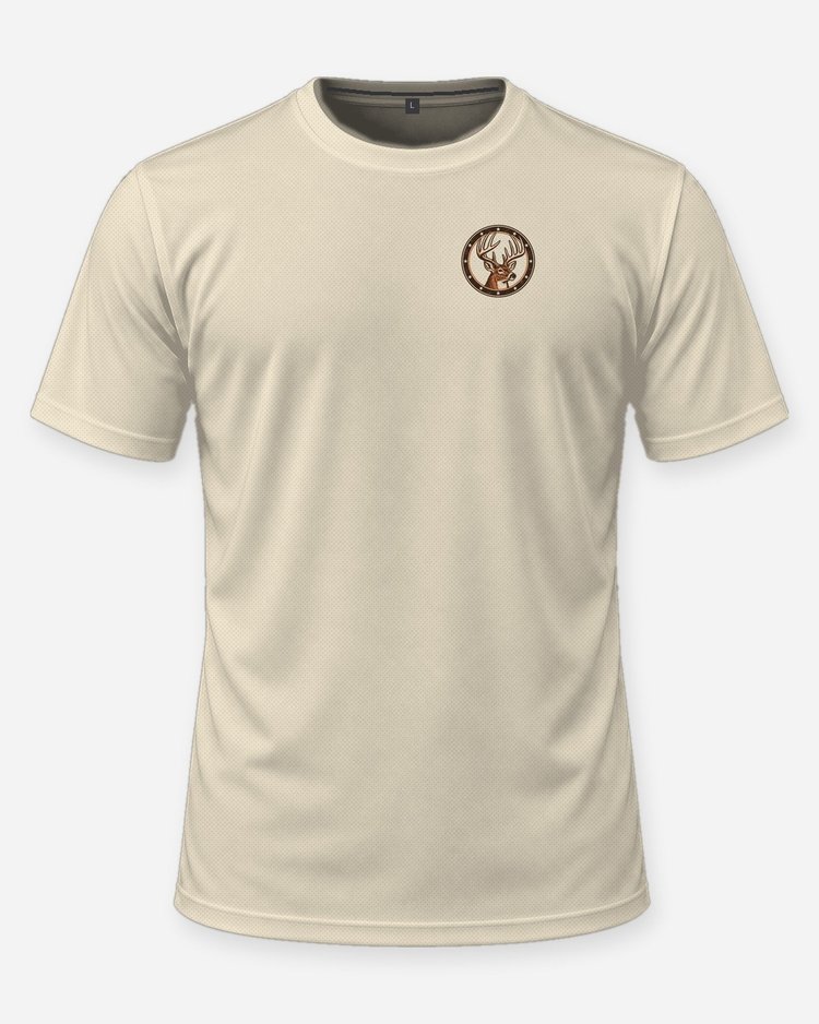 Custom Name Hunting Season Count Whitetail Badge T-Shirt - front