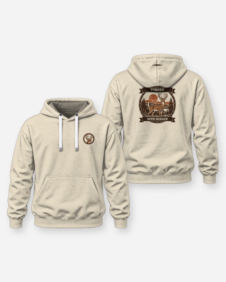 Custom Name Hunting Season Count Whitetail Badge T-Shirt - Hoodie