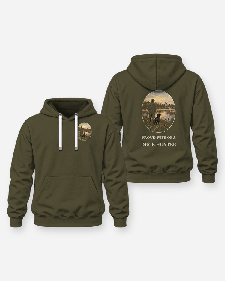 Proud Wife Of A Duck Hunter Vintage Sporting Art Shirt - Hoodie