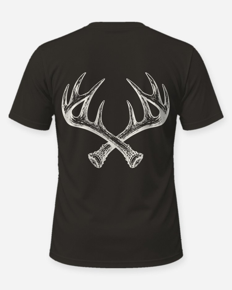 Whitetail Antler Sheds Tonal Minimal Hunting Shirt - back