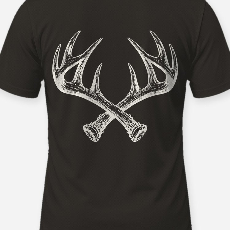 Whitetail Antler Sheds Tonal Minimal Hunting Shirt - print close-up
