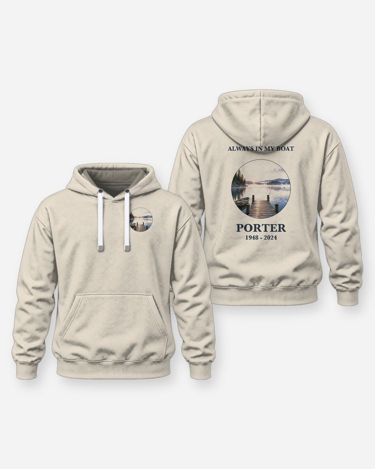 Always In My Boat Custom Name Memorial Fishing Shirt - Hoodie