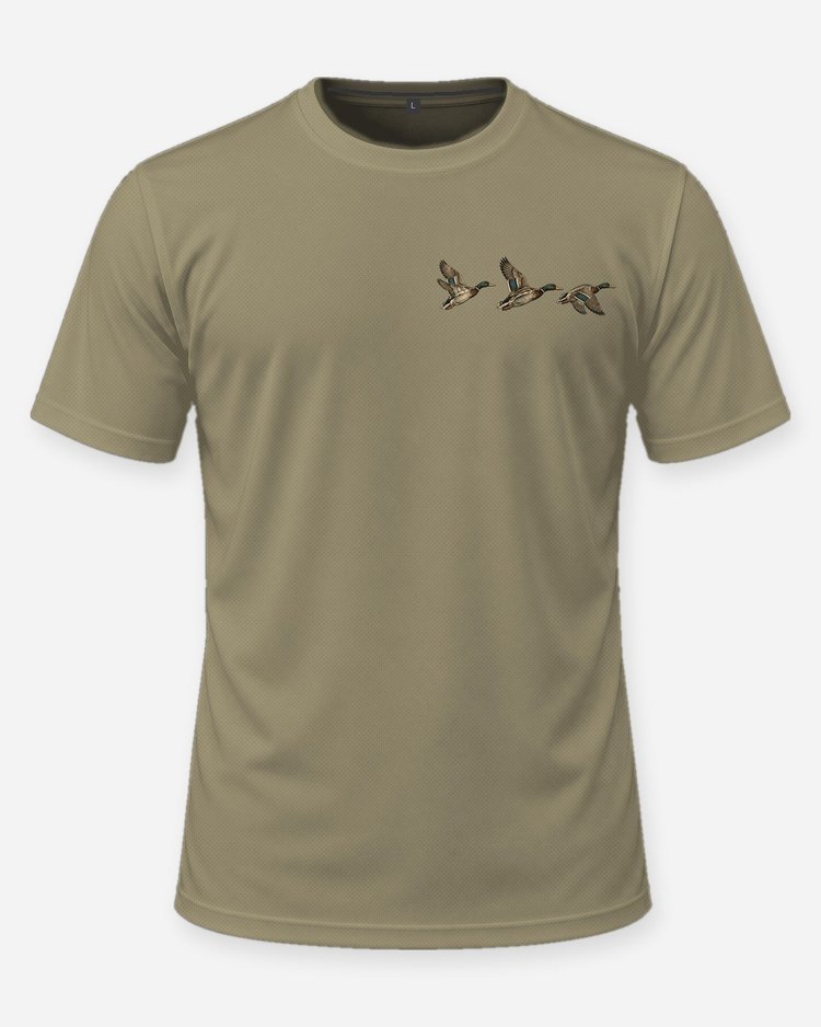 Raised On Cold Mornings Mallard Vintage Yoke Hunting Shirt - front