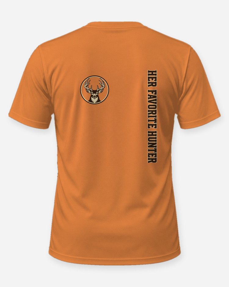 Her Favorite Hunter Whitetail Seal Sleeve Print Shirt - back