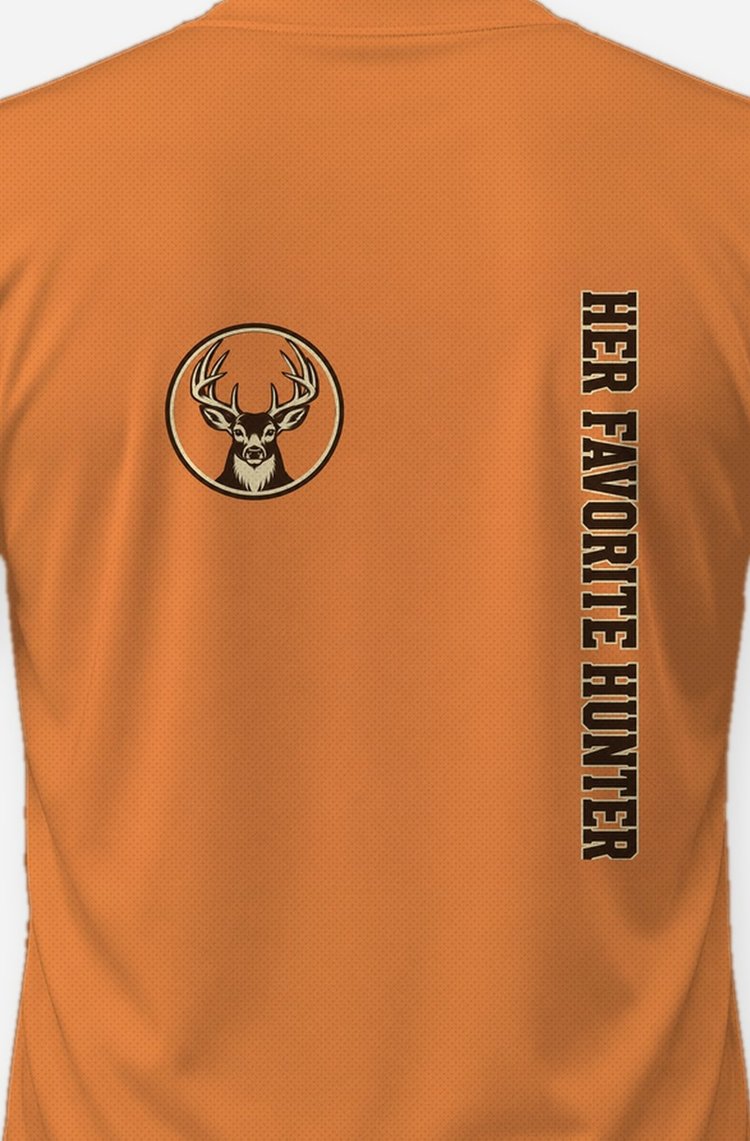 Her Favorite Hunter Whitetail Seal Sleeve Print Shirt - print close-up