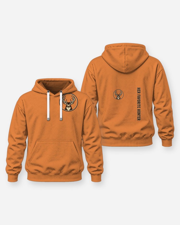 Her Favorite Hunter Whitetail Seal Sleeve Print Shirt - Hoodie