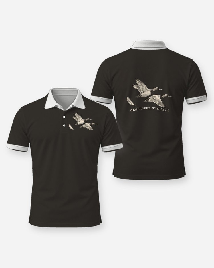 Your Stories Fly With Us Canvasback Duck Memorial Hunting Shirt - Polo