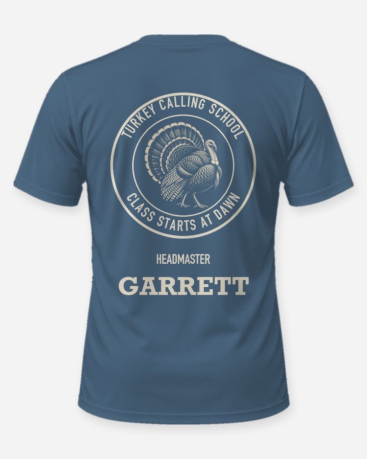 Turkey Calling School Headmaster Custom Name Hunting Shirt - back