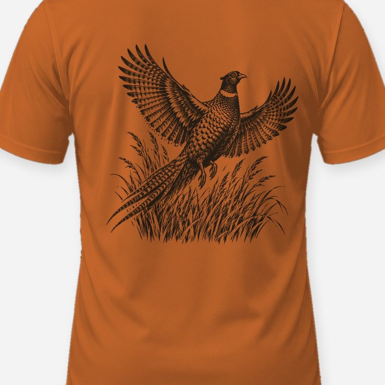 Custom Name Upland Club Pheasant Seal Hunting Shirt - print close-up