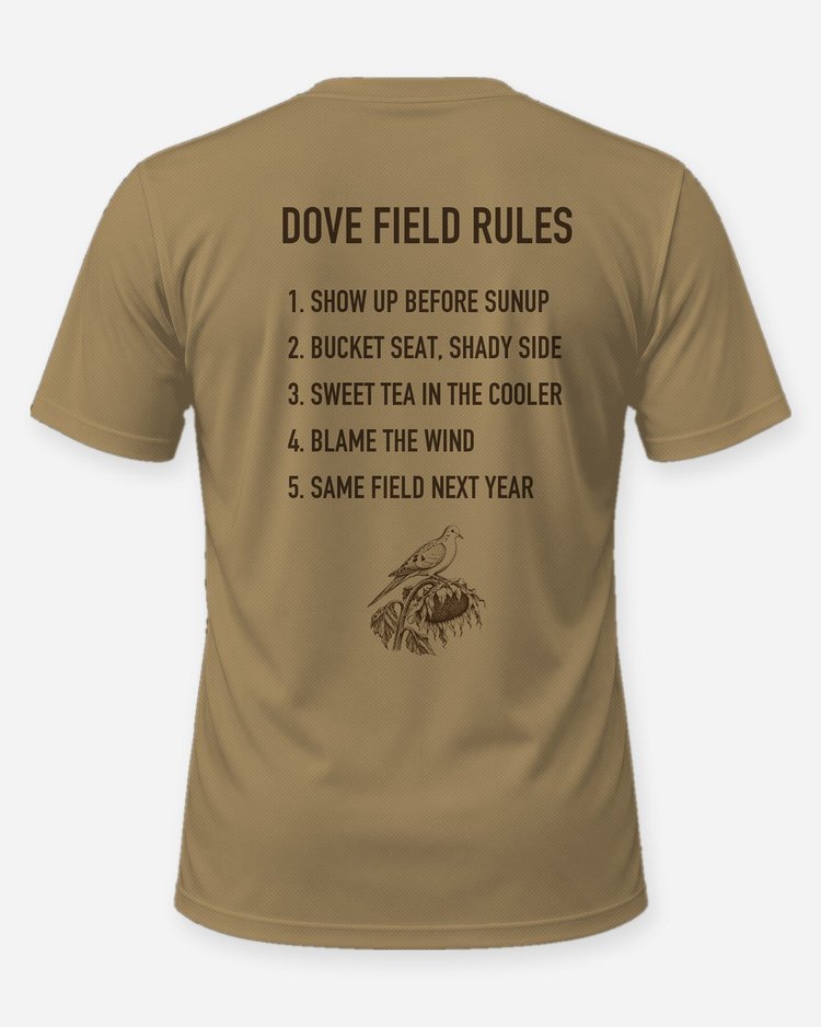 Dove Field Rules Woodcut Mourning Dove Hunting Shirt - back