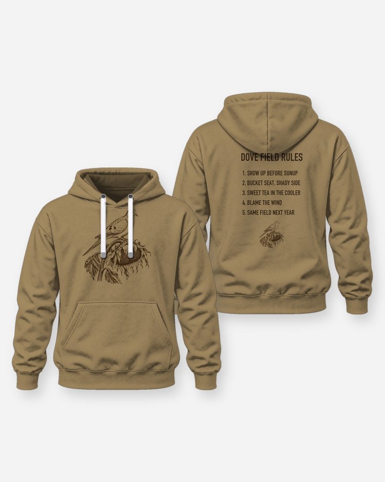 Dove Field Rules Woodcut Mourning Dove Hunting Shirt - Hoodie