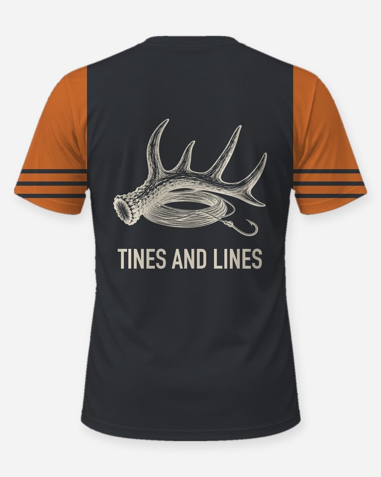Tines And Lines Antler Fishing Line Hunt And Fish Shirt - back