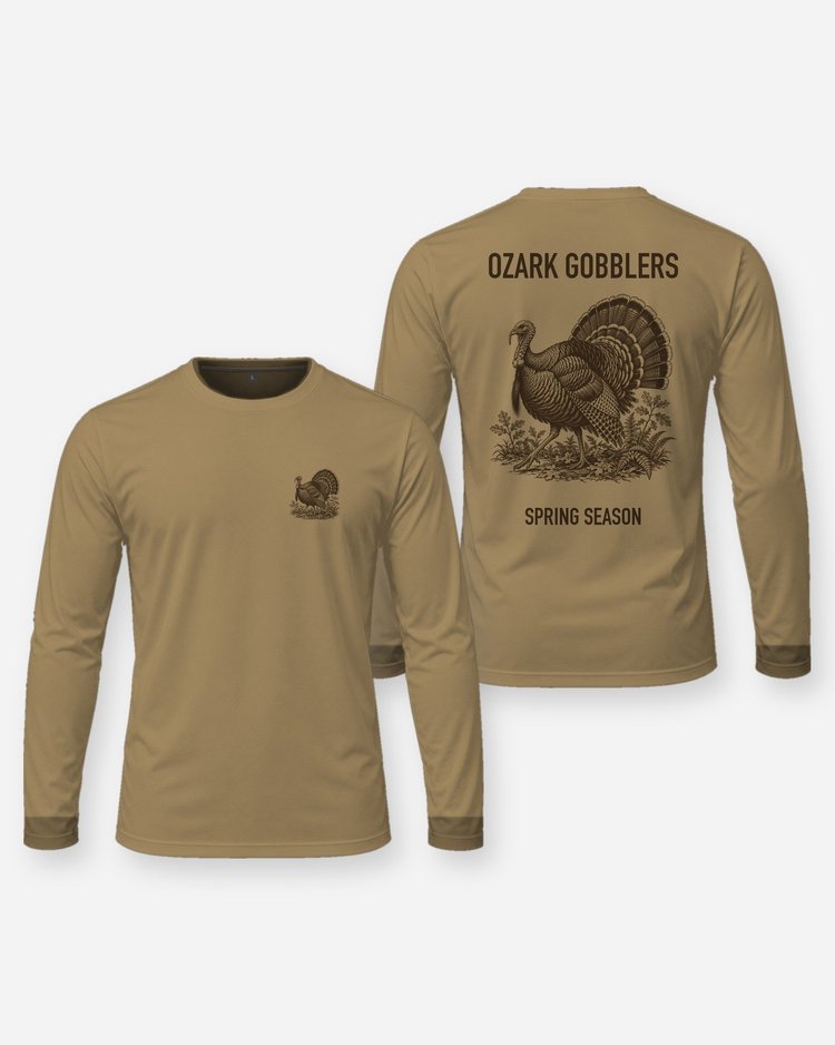Ozark Gobblers Spring Season Strutting Turkey Hunting Shirt - Long Sleeve