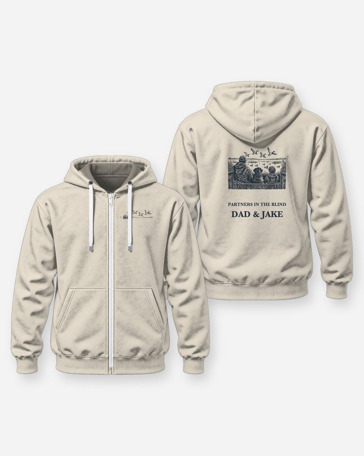 Custom Names Partners In The Blind Father Son Duck Shirt - Zip Hoodie