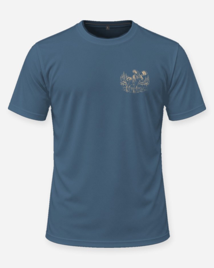 Boundary Waters Moose Country Woodcut Souvenir Shirt - front