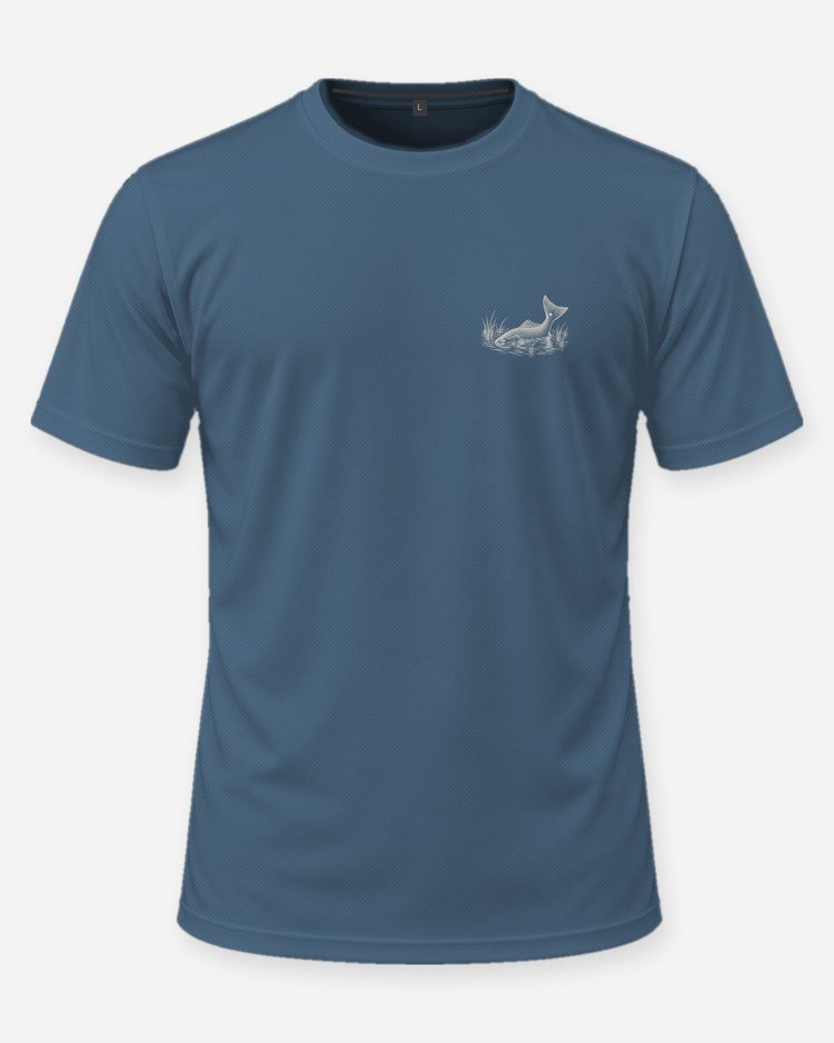 Gulf Coast Reds Tailing Redfish Woodcut Fishing Shirt - front