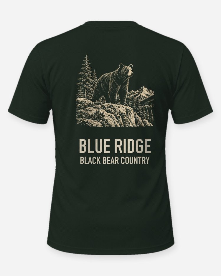 Blue Ridge Black Bear Country Woodcut Hunting Shirt - back