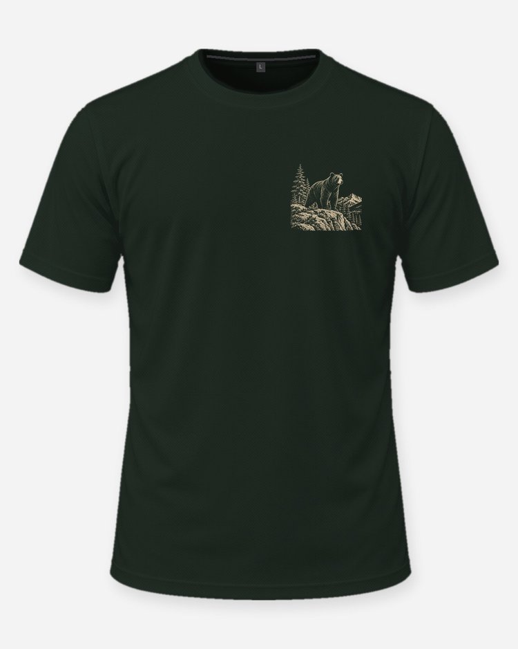 Blue Ridge Black Bear Country Woodcut Hunting Shirt - front