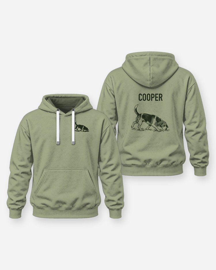 Custom Dog Name Beagle Rabbit Hound Woodcut Shirt - Hoodie