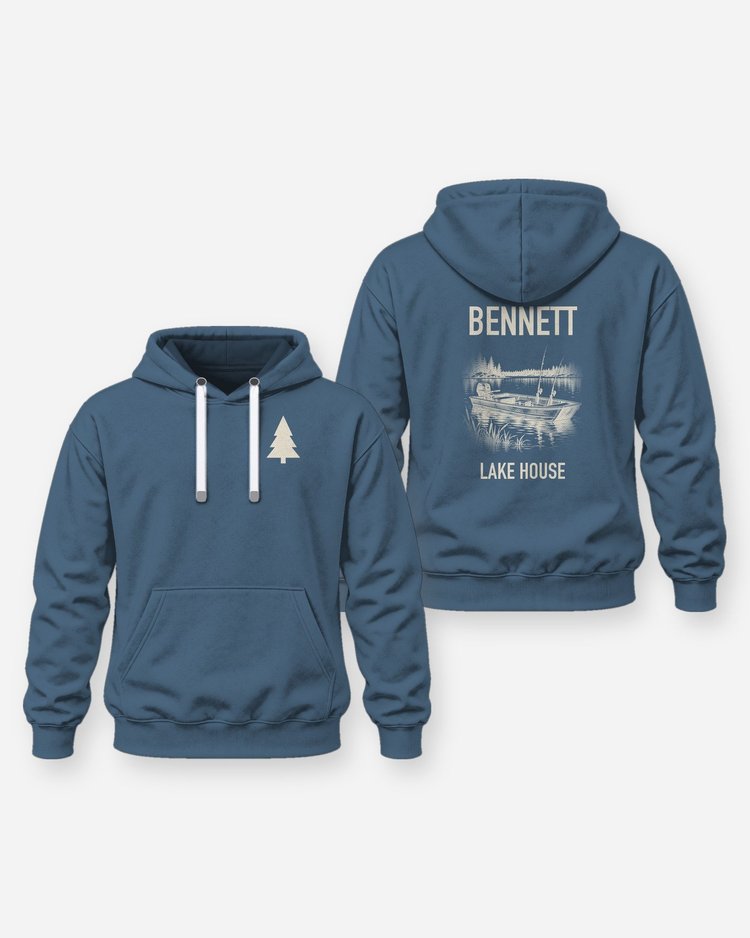 Custom Family Name Lake House Jon Boat Fishing Shirt - Hoodie