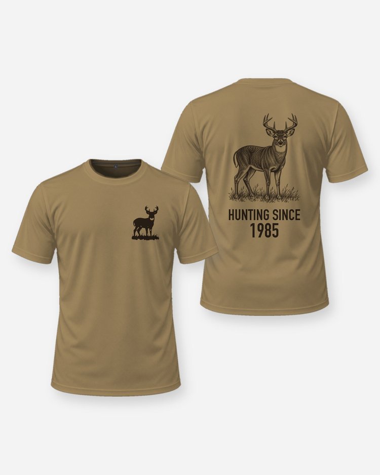 Hunting Since Custom Year Whitetail Buck Shirt - front and back