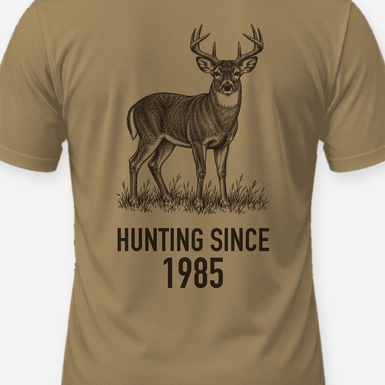 Hunting Since Custom Year Whitetail Buck Shirt - print close-up