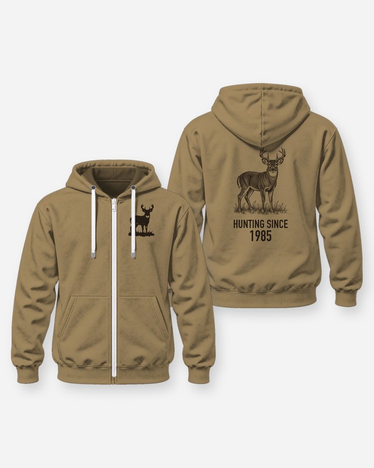 Hunting Since Custom Year Whitetail Buck Shirt - Zip Hoodie