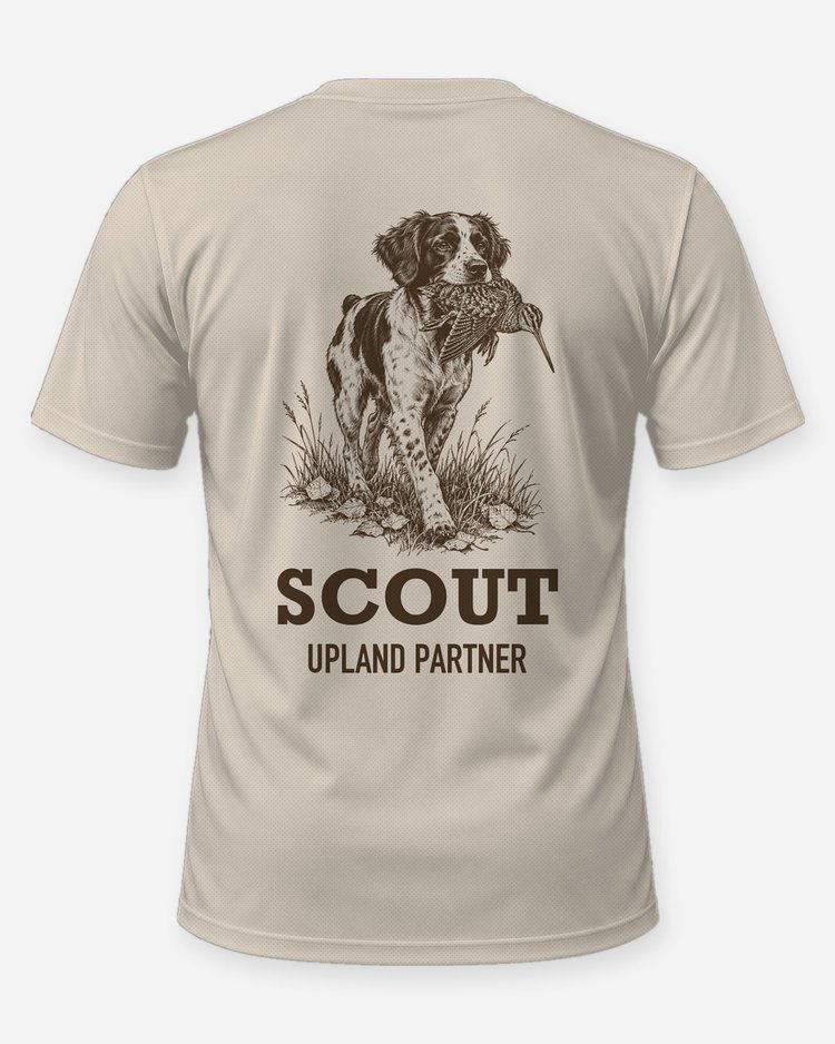 Custom Dog Name Brittany Woodcock Upland Partner Shirt - back
