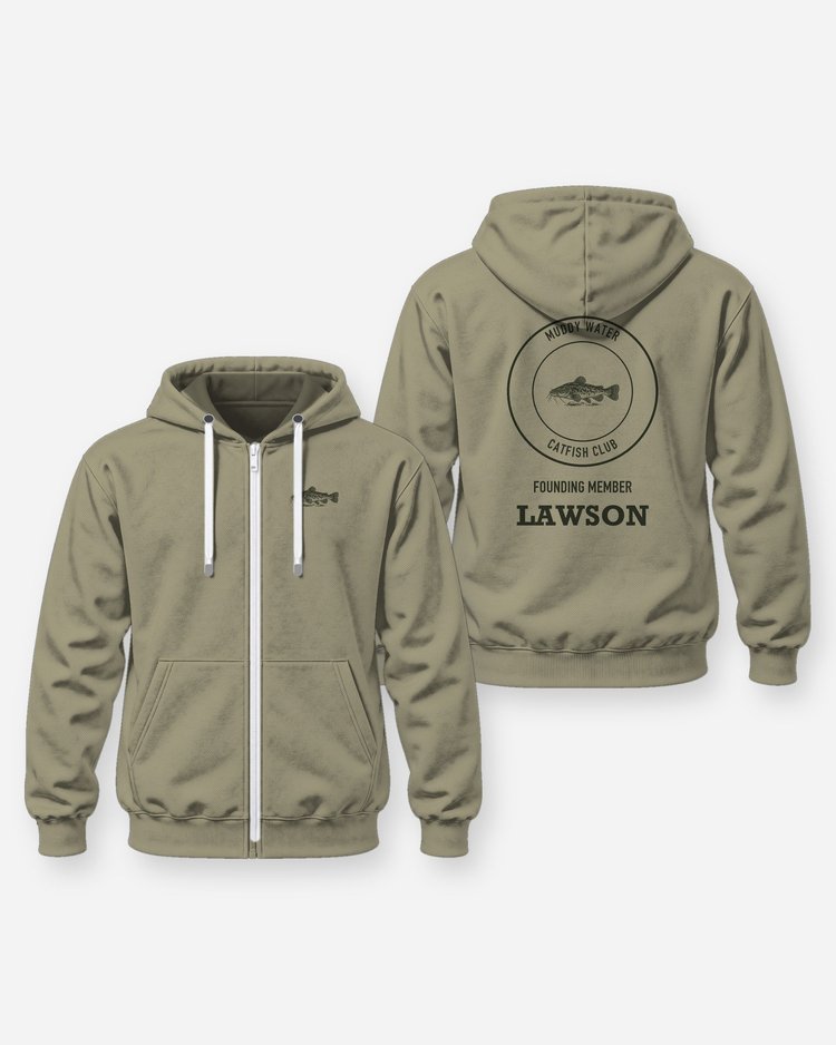 Muddy Water Catfish Club Founding Member Custom Name Shirt - Zip Hoodie