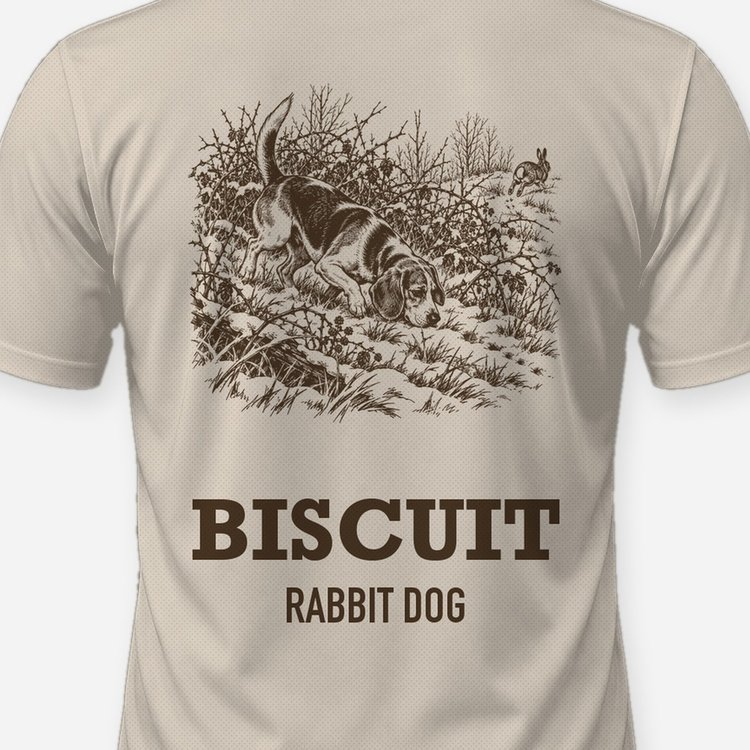 Custom Dog Name Beagle Rabbit Dog Hunting Shirt - print close-up