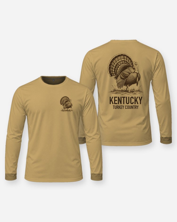 Custom State Turkey Country Woodcut Hunting Shirt - Long Sleeve
