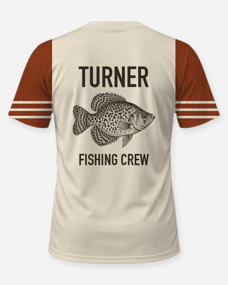 Custom Family Name Crappie Fishing Crew Shirt - back