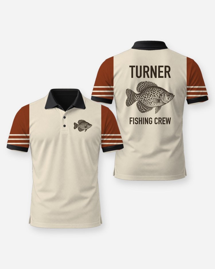 Custom Family Name Crappie Fishing Crew Shirt - Polo