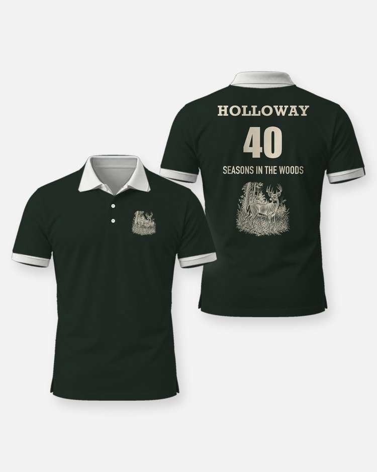 Custom Name And Seasons Count Whitetail Deer Hunting Shirt - Polo