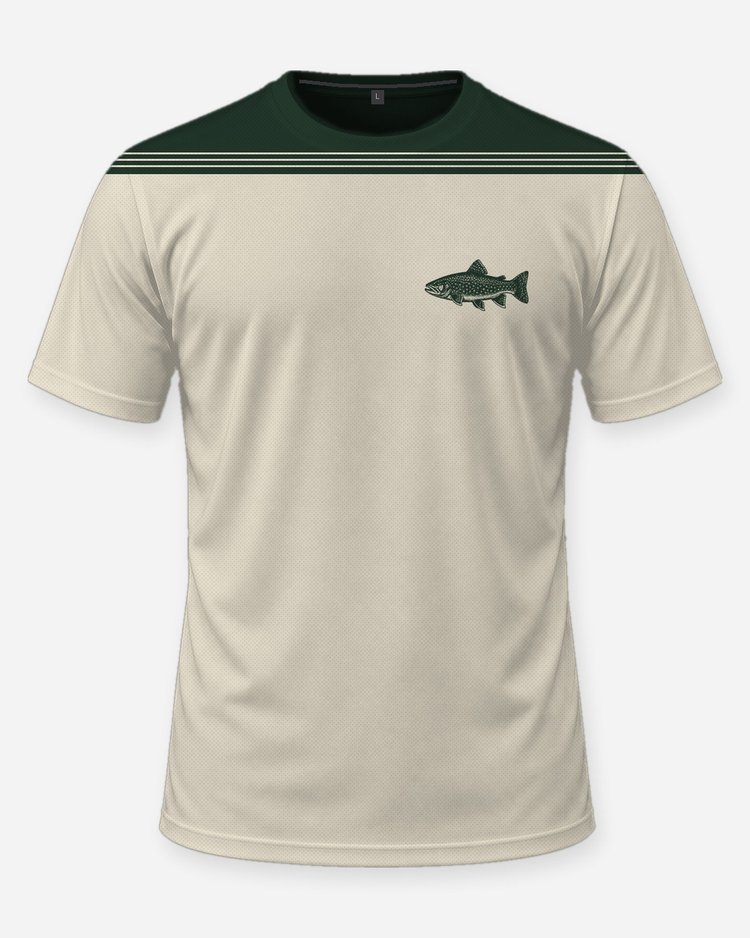 Custom Family Name Brook Trout Shoulder Yoke Fishing Shirt - front