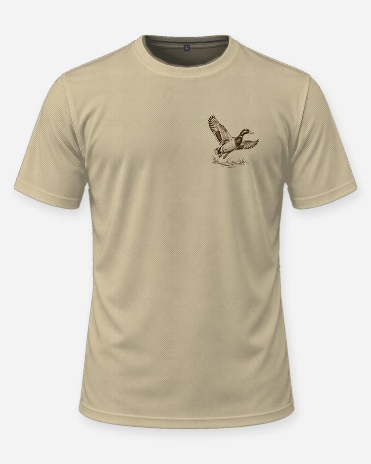 Custom Name And Year Duck Season Mallard Woodcut Shirt - front