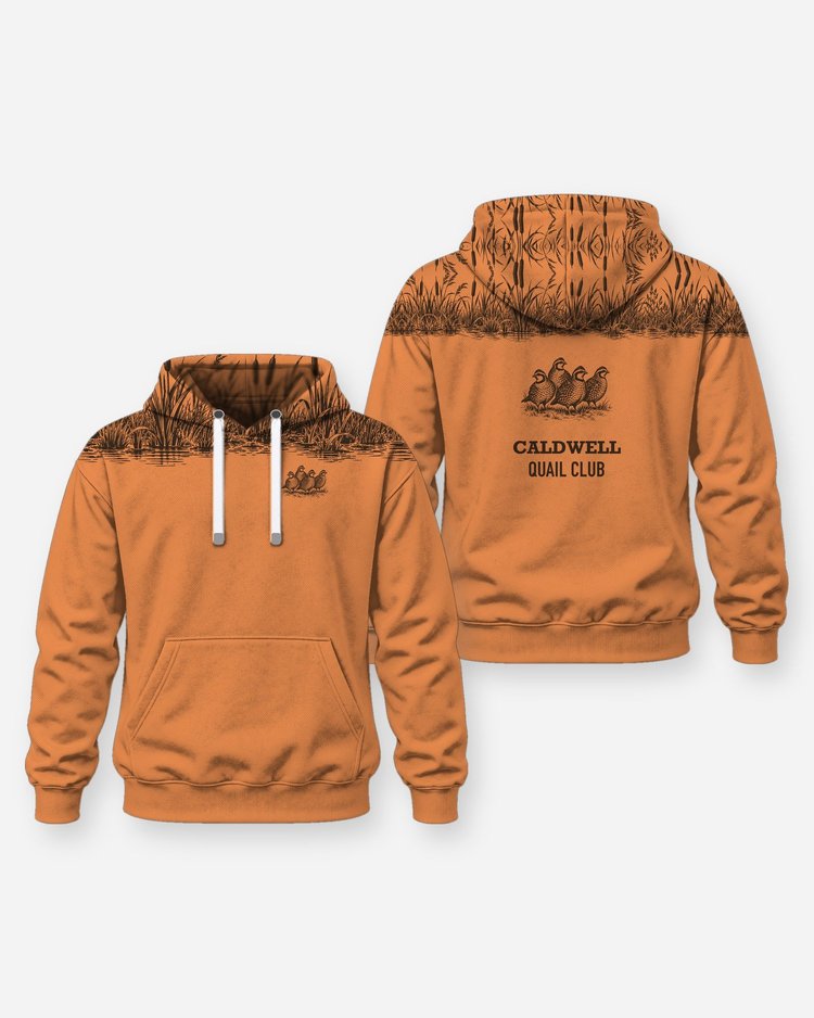 Custom Name Quail Club Bobwhite Cattail Yoke Hunting Shirt - Hoodie