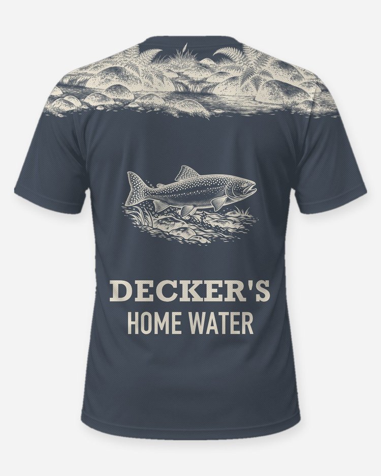Custom Name Home Water Trout River Yoke Fishing Shirt - back