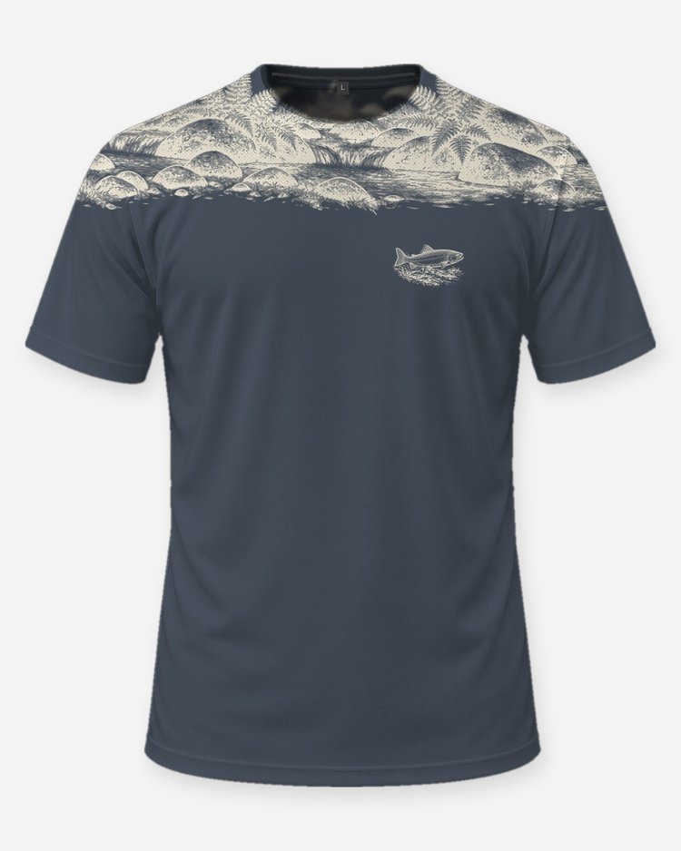 Custom Name Home Water Trout River Yoke Fishing Shirt - front