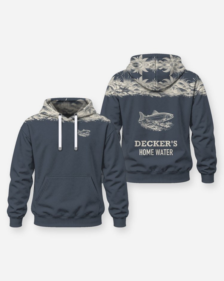 Custom Name Home Water Trout River Yoke Fishing Shirt - Hoodie