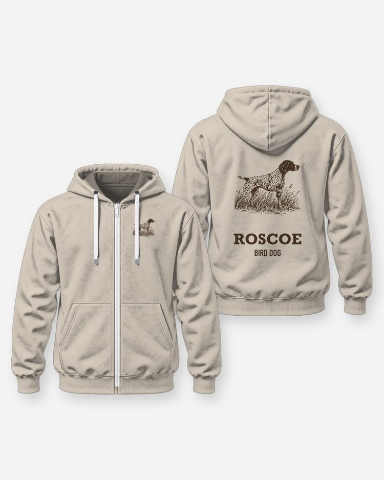 Custom Dog Name German Shorthaired Pointer Bird Dog Shirt - Zip Hoodie